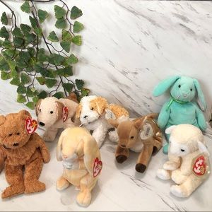 TY TYBEANIE BABIES Lot Of 7 Vintage Mixed Assorted